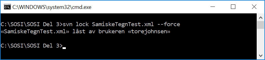Force lock i kommandolinjeklienten