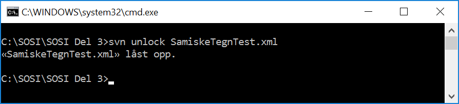 Force unlock i kommandolinjeklienten