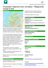 Nasjonal marin verneplan - Rådgivende utvalgs A-liste